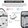 Borsa Termica per Pranzo con Fantasia Gatto Grigio Cartone Animato per Donne Bambini Scatole per Cibo Portatili Pranzo Termico Borsa Tote