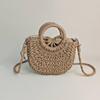 New Fashion Women Woven Bag Portable Basket Female Summer Popular Crossbody Straw Bag Beach Purses and Handbags
