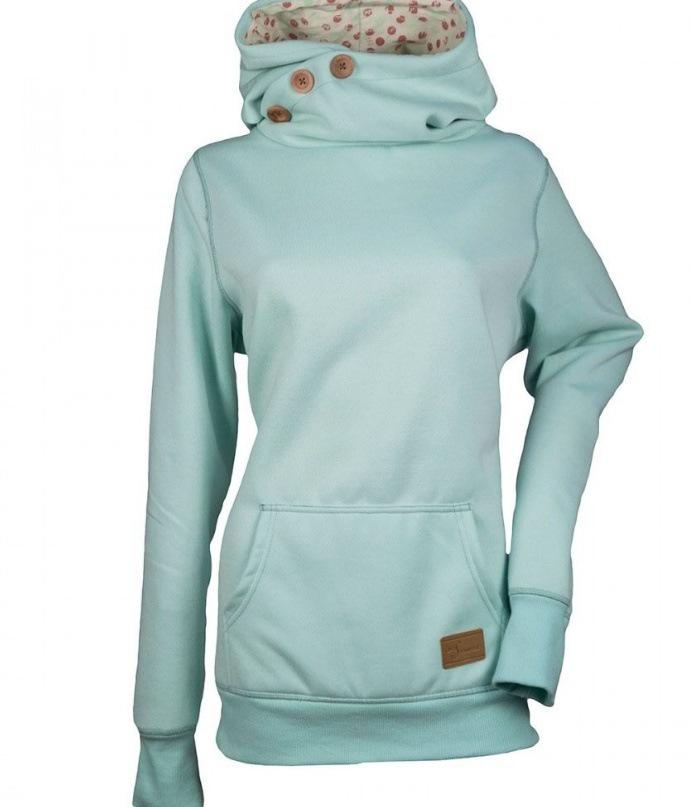 

Solid Colorblock Long-Sleeve Pocket Sweatshirt with Three-Button Detail, Size 8 5XL синій