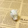 Metal Leopard Head Enamel Ring Wide Band Animal Ring Exaggerated Drip Ring  Gifts for Women Girl