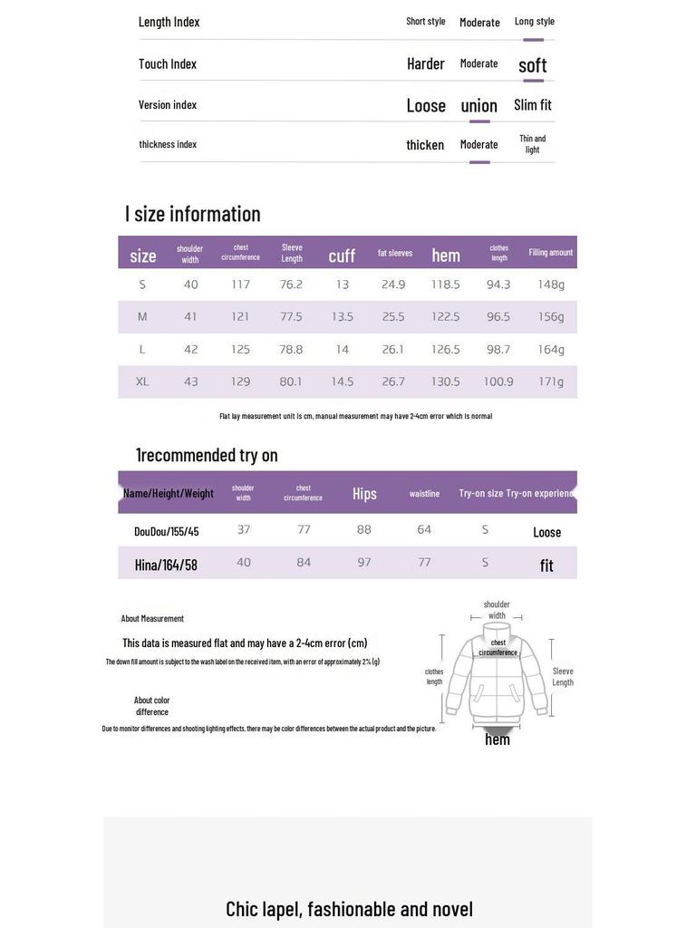 Araliya Women's Mid-Length Lapel Duck Down Jacket