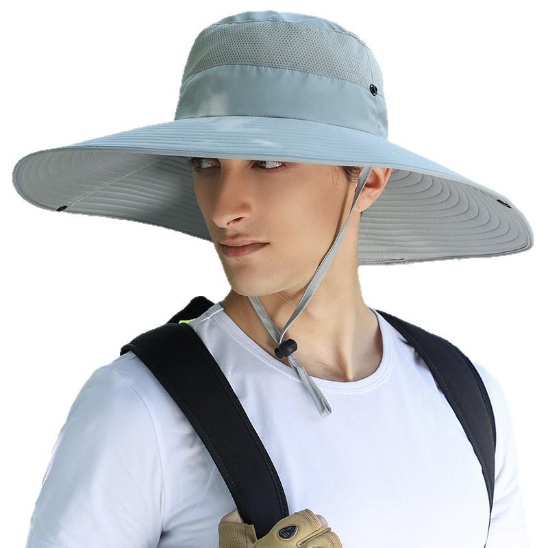 Herren Sommer Wasserdichter Sonnenhut: Outdoor-Sonnenblende mit breiter Krempe zum Angeln und Bergsteigen