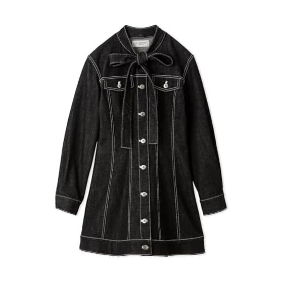 [Lily Brown] Bowtie Denim Mini Dress LWFO261007 Women s