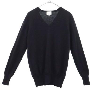 23ku Kaschmir 100% Langarm V-Ausschnitt Pullover 38 schwarz Strick Damen Gebraucht