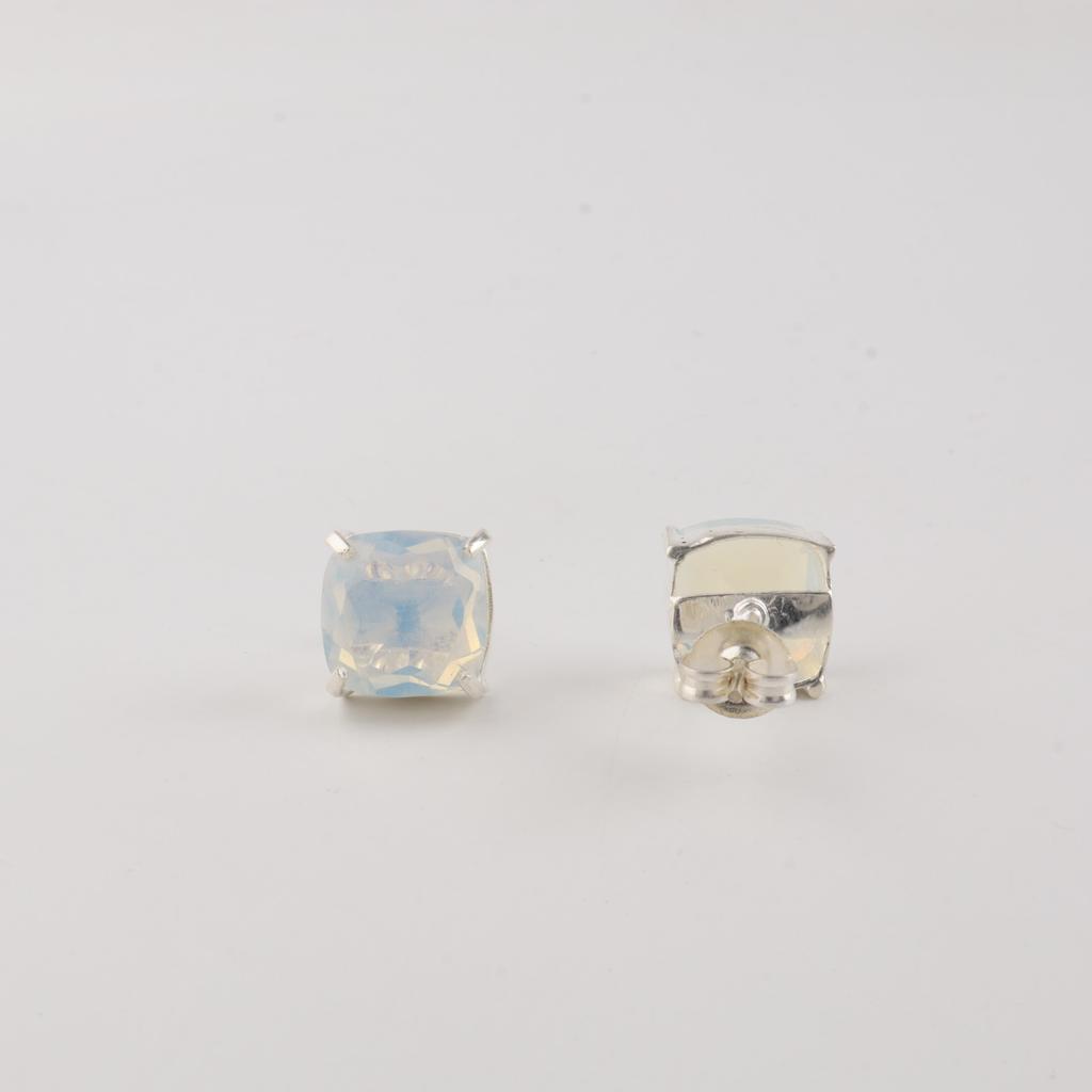 Mjölkig Opal Ädelsten 925 Sterling Silver Smycken Vacker Kuddformad Örhänge 1" För Födelsedagspresent EE-181-16