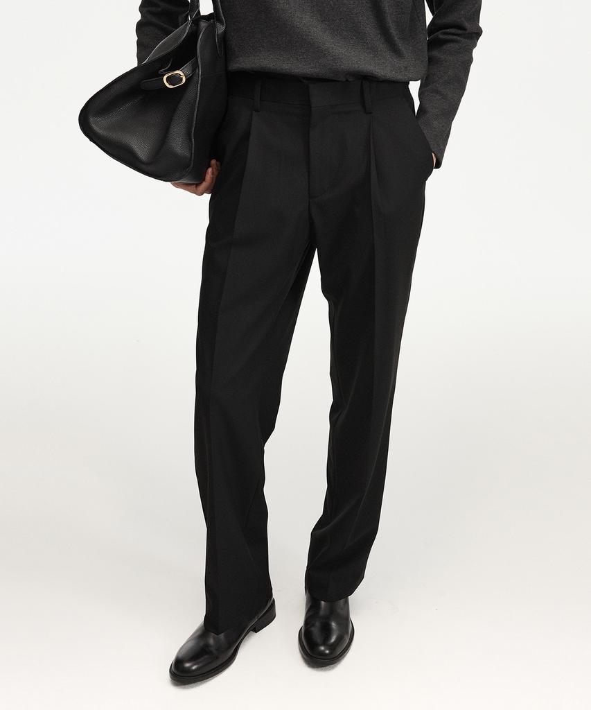 TNGT [Set] Wool-Blend Comfort Jacket&Semi-Wide Pants (Black) 0Tpa6F105Bk