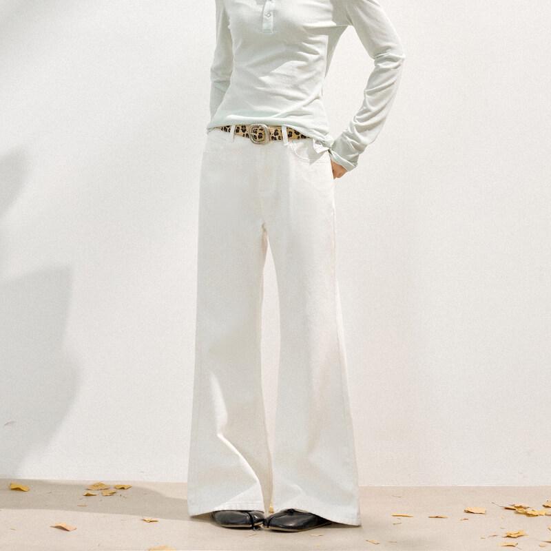 

ICH MODE Women s Cotton Loose Flared Casual Pants M