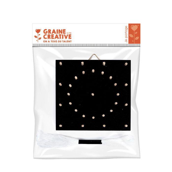 Tableau String Art - Graine créative - Rosace - 11 cm - Bois - Décoration murale