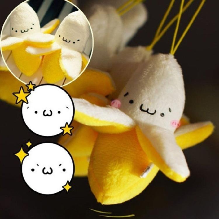 Chaveiro de Banana de Pelúcia Macio e Confortável Pingente de Bolsa Charme para Bolsas Decoração de Mochila para Crianças Adolescentes e Adultos