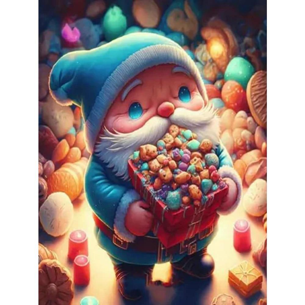 Diamond Painting Full Drill Cute Santa Claus Round Diamond Painting Handmade Cat Animal Diy Diamond Mosaic Painting Home Decoration Christmas Gift