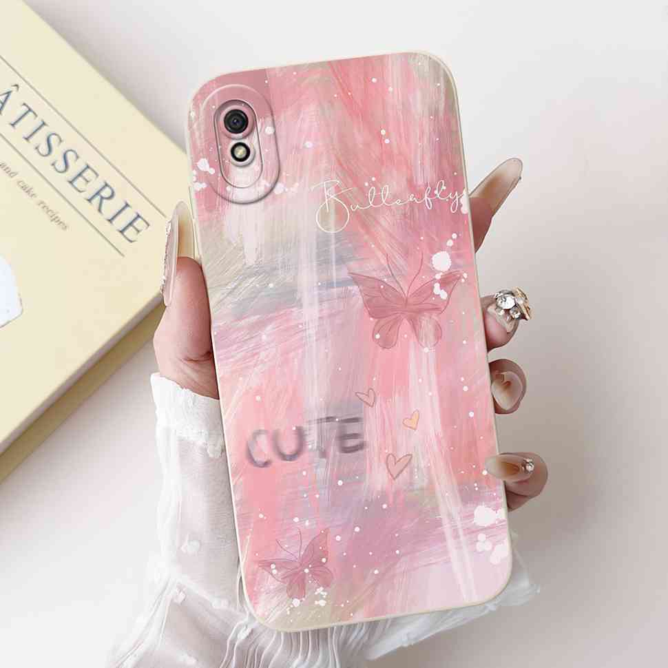 Nuova Cover Per Redmi 9A M2006C3LG Ragazza alla Moda Fiocco Rosa Cover Morbida in Silicone Per Xiaomi Redmi 9AT 9 A 6.53" Custodia per Telefono Antiurto