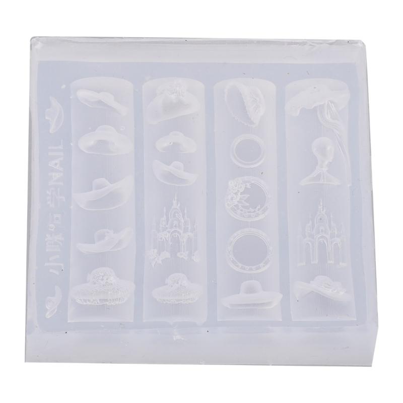 

Medieval Style Lace Hat Silicone Mold Hat Nail Stamping Mold For Press On Nails Jewelry Craft Accessories 1