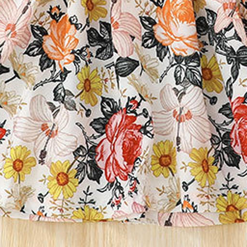 Spring And Baby Long Sleeve Printed Splicing Dress Princess Dress