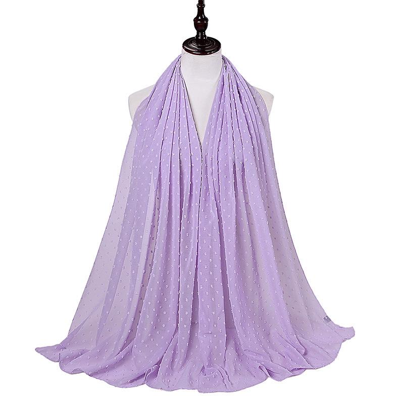 Pearl Tassel Solid Color Chiffon Headscarf