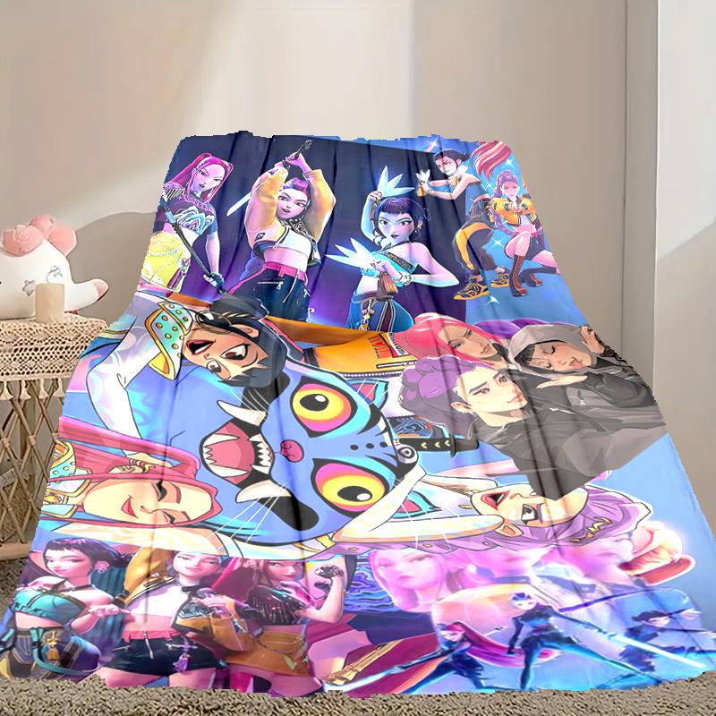 1pc Digital Print Nap Blanket, Kpop Demon Hunters Blanket for Home Use, All Season Warmth, Christmas and Valentine's Day Gift Blanket