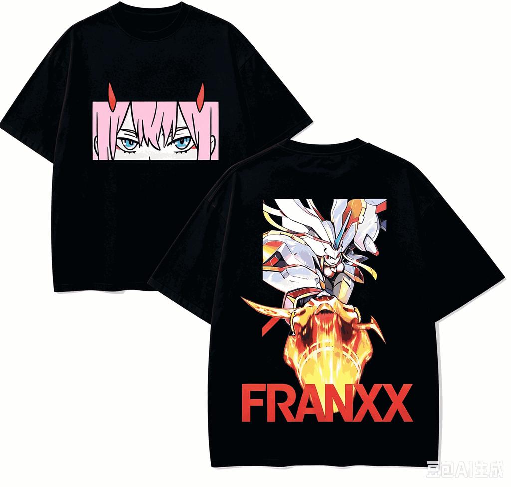 Darling in the Franxx Zero Anime Lover T-shirt Harajuku Cotton New Model High Street Retro Fashion Oversized Unisex high quality