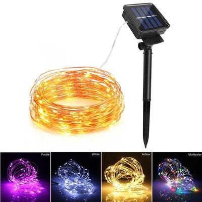 Solar String Light 10m 100led Warm White Waterproof 8 Mode TT Coach lighting, 8 LEDS white | Electronics effect