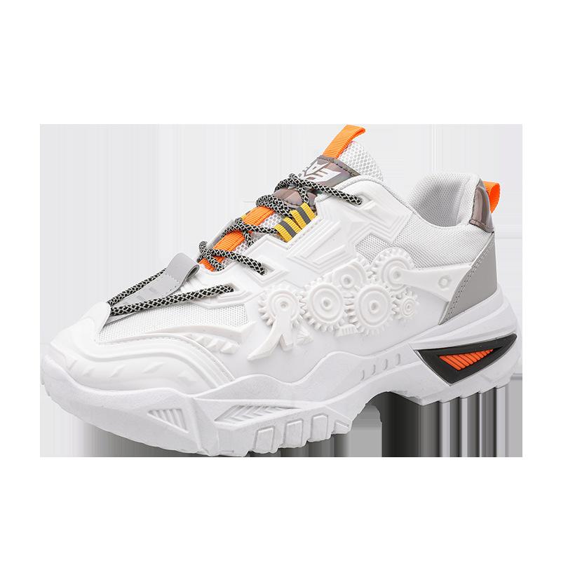 

Spring fashion men s casual sports shoes mesh breathable thick sole heightening dad shoes comfortable versatile low top 44