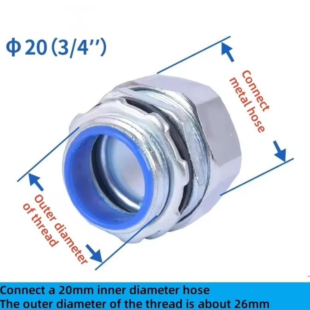 Plastic Coated Threaded Corrugated Pipe Connector Galvanized Wear Resistant Hose Joint Hexagon Head Threaded