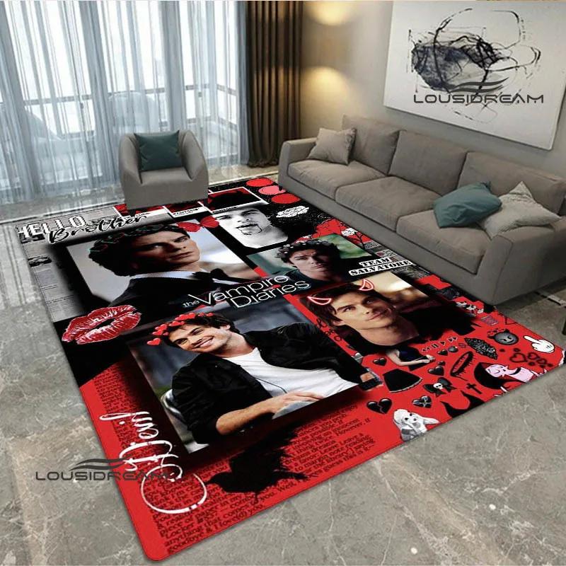 The Vampire Diaries Damon salvatore print carpet Yoga mat area rug room decor door mat Non -slip carpet kawaii rug Birthday Gift