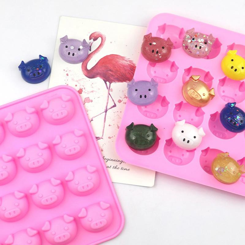 Schwein-Form Silikonform Hohlraum Fondant Seife Süßigkeit Fondant Schokolade Küchenform Zubehör Schokoladenkekse Kuchen DIY Form