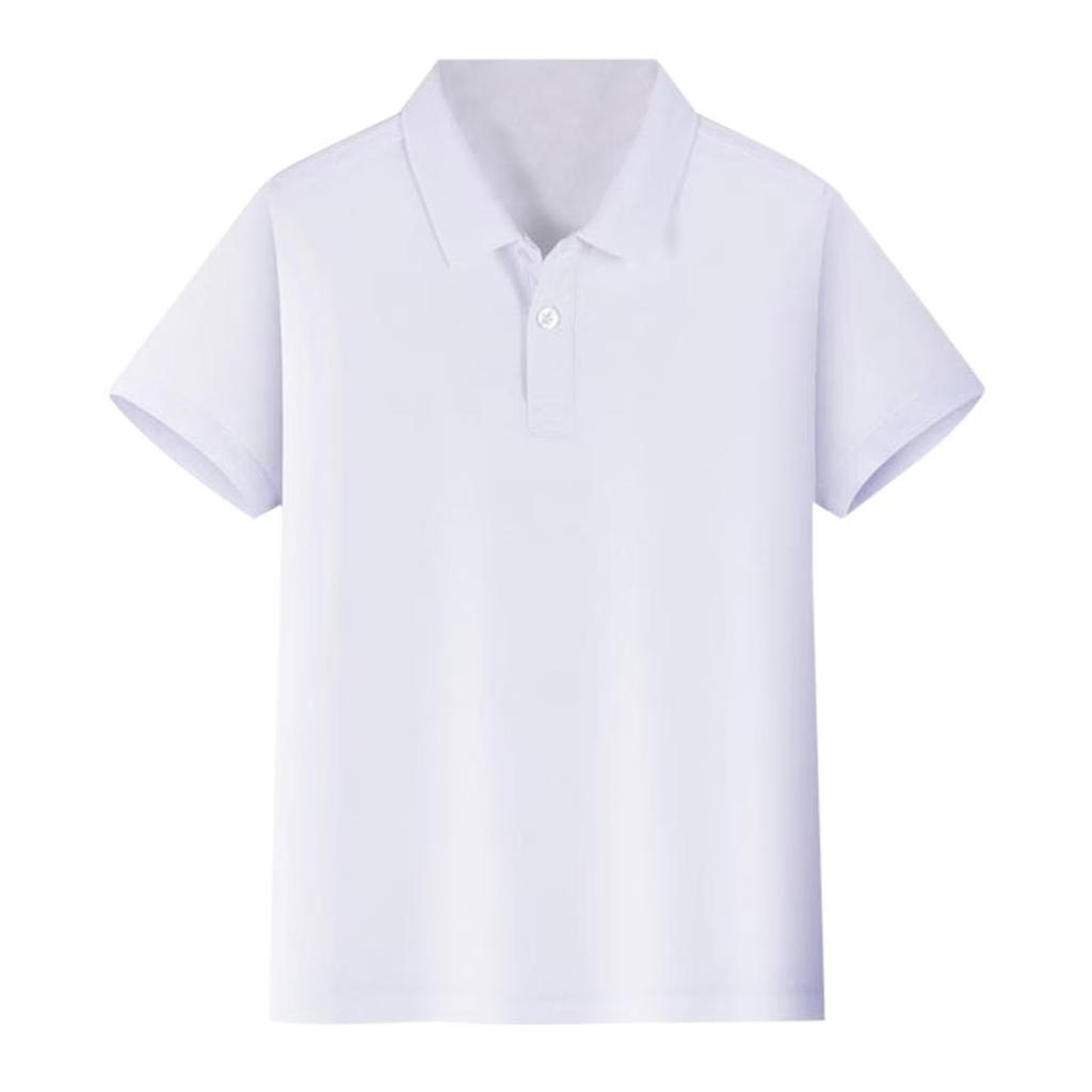 Children's Casual Polo Shirt Short Sleeve Loose Fit Solid Color Basic Tee Comfortable Lightweight Soft Fabric