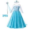 Anna Costume For Kids Girl Fancy Birthday Party Gown Princess Dress Carnival Party Children Clothing Full Printing Vestidos