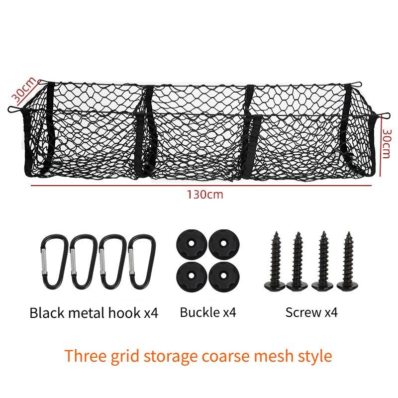 3Pocket Cargo Net Stretchy Trunk Storage Organizer Net Heavy-Duty Luggage Holder with Mount Kit for SUV Pickup Truck Van Toyota