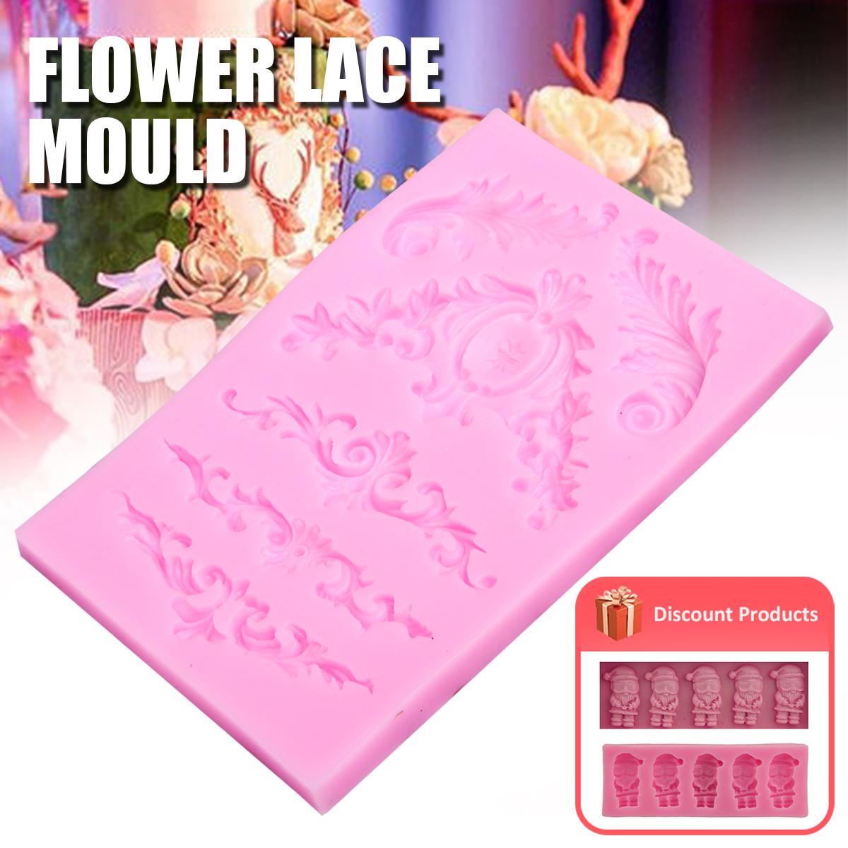 KLYNGTSK 2PCS Moule Silicone Baroque Relief - Moule Dentelle 3D Pour Gâteau, Fondant, Bougie, Bonbon