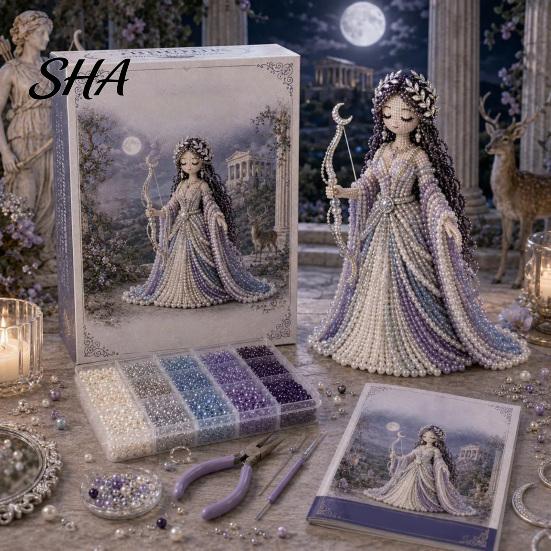 Creative Bead Craft Kit Divine Beaded Goddess Kit, 3D DIY for Adults Art Project with Colorful Beads Teens Women Handmade Gift