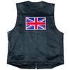Men's Real Leather United Kingdom Biker Waistcoat (GYQU) - Black