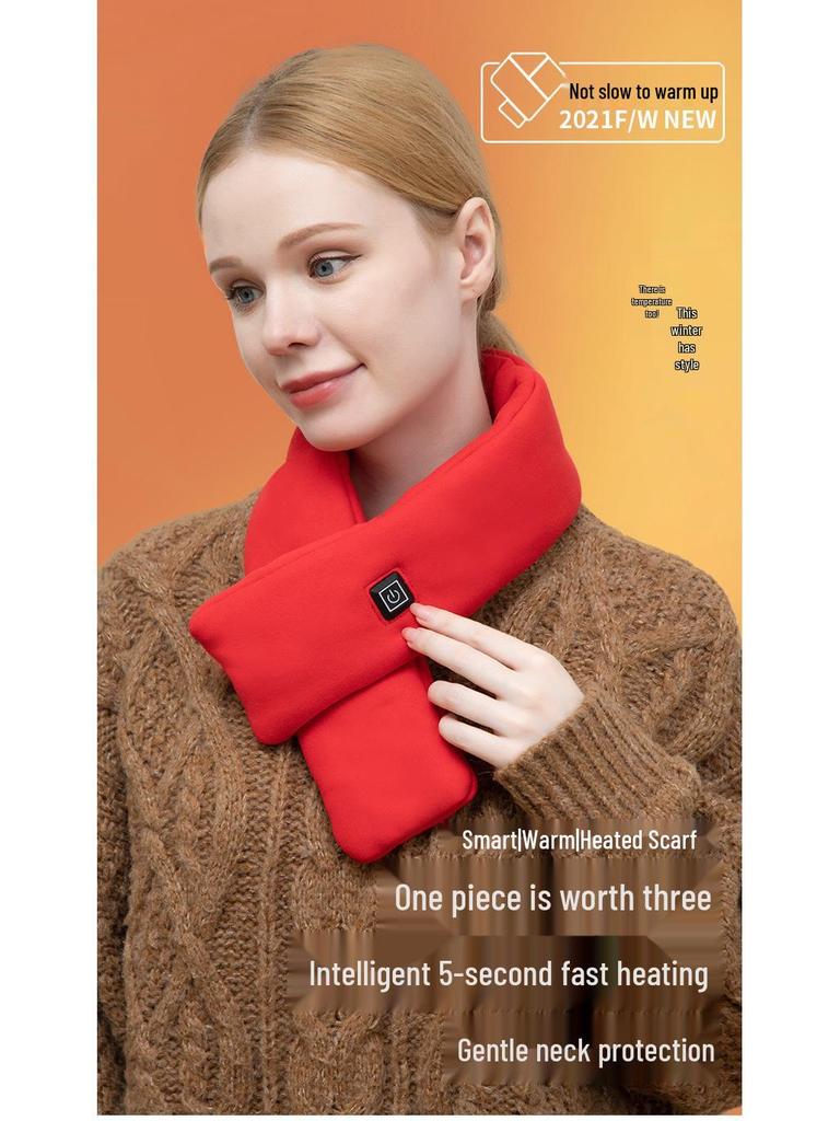 Electric Heated Neck Warmer Scarf: Smart Charging, Unisex, Shoulder Protector & Hot Compress for Winter Comfort