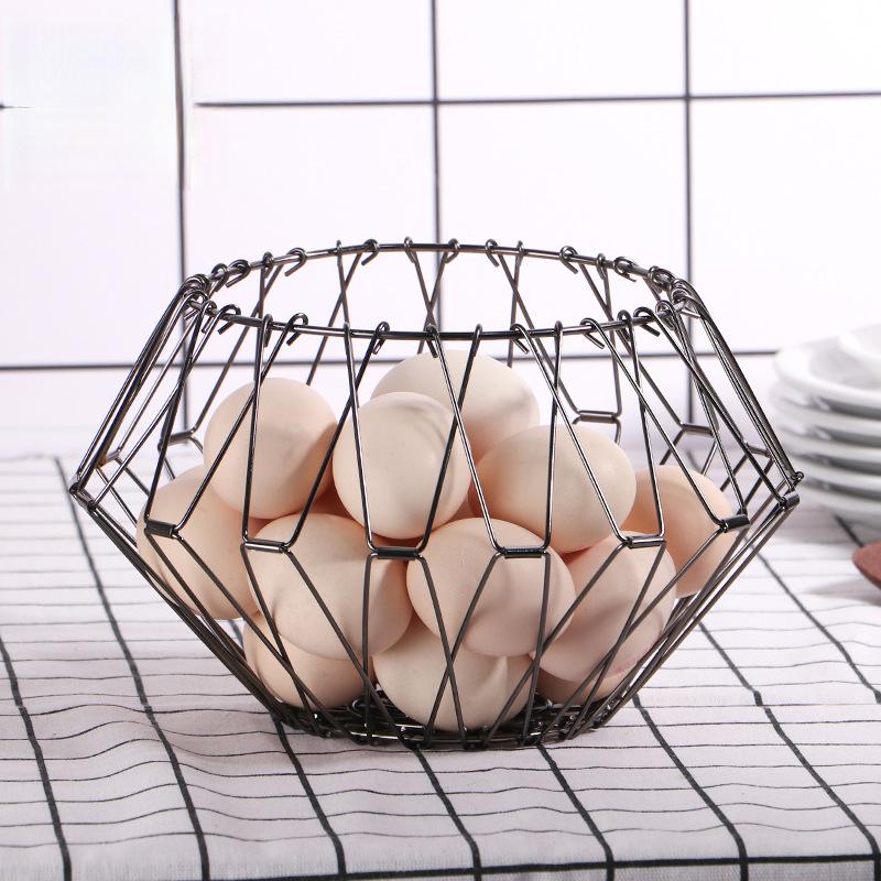 

Nordic-Style Stainless Steel Retractable Foldable Versatile Basket Multi-Shaped Hollow FruStorage Basket Creative Home Organizer 1PCS чёрный