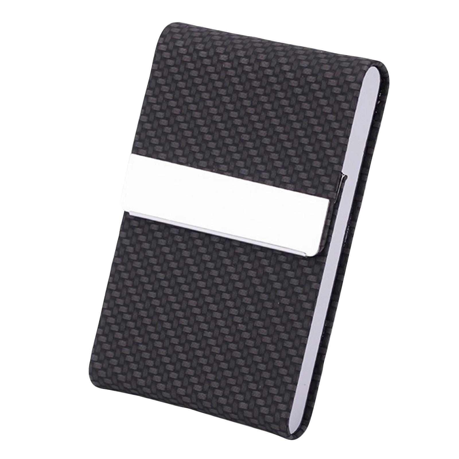 

PU Woven Magnetic Business Card Holder – Sleek Card Organizer For Professionals, Portable Card Case One Size чёрный