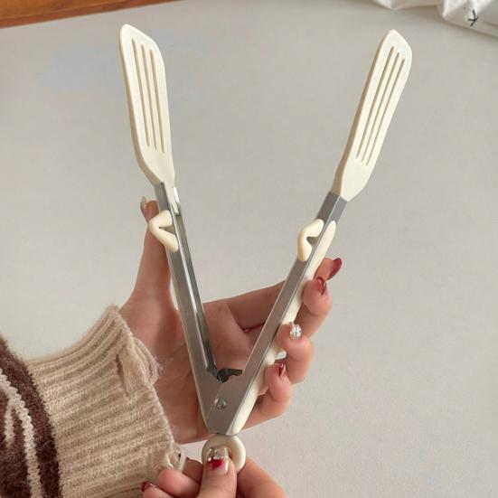 2 Stück Silikon BBQ Zangen 304 Edelstahl Topfschutz Anti-Rutsch Design Lebensmittelqualität Lebensmittelklemme Kochwerkzeug