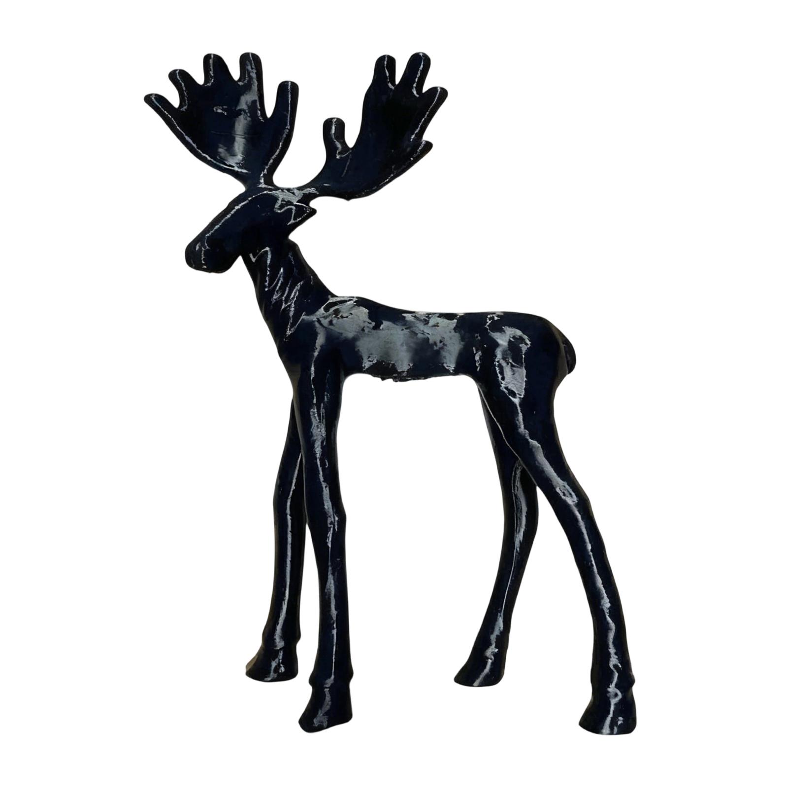 Черная фигурка Рождественское украшение, Современная рождественская фигурка, Элегантный праздничный декор для интерьера