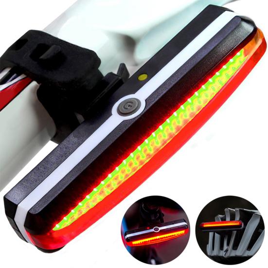 MTB Bike USB Rechargeable Highlight Tail Light Strobe Warning Lamp Flashlight