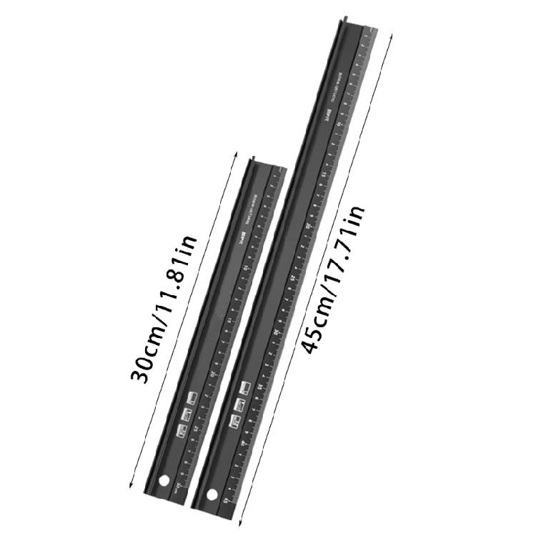 Heavy Duty Aluminum Rule with Enhances Hand Safes Multiple Use Aluminum Rule with Protective Edges Multifunctional Tool