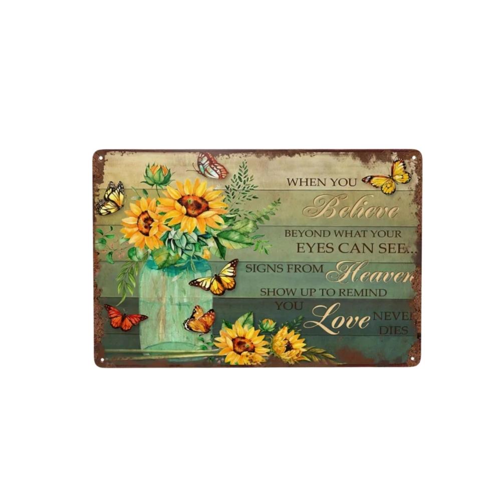 Floral Nature Plants Metal Tin Retro Sign For Kitchen Garden Home Bars Restaurants Cafes and Pubs Art Poster for Wall Dec