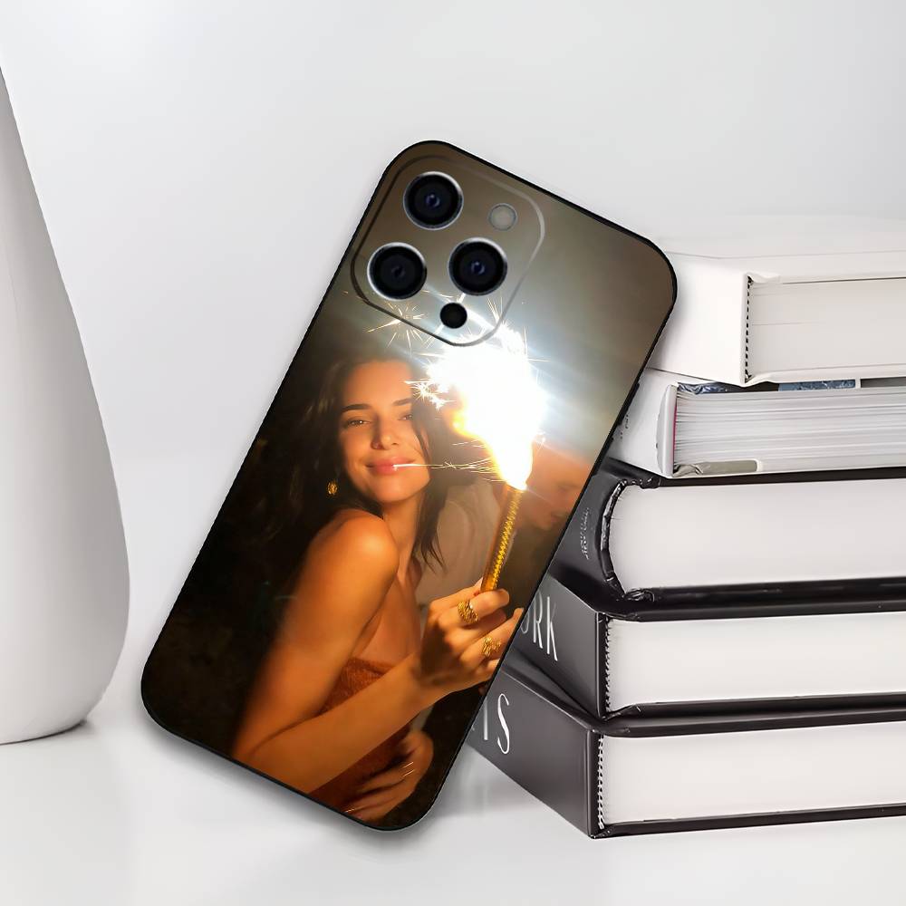 K-Kendall J-Jenner Phone Case For iPhone 17,16,15,14,13,12,11 Plus,Pro Max,XS,Soft Black Cover