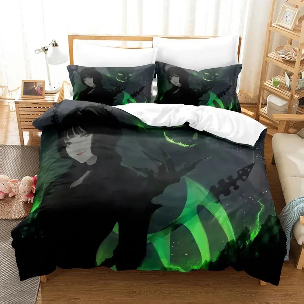 Black Rock Shooter Duvet Cover Single Double Size For Boys Girls Fashion Bedroom Decor Anime Bedding Set Soft Home Textile 013