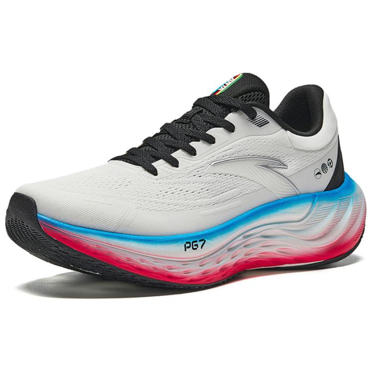 Anta Women Mahe 7 Professional Racing Training Running Shoes White Blue Red 122435578R-1