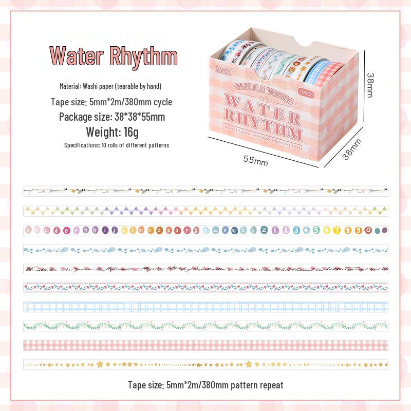 Yuezhen Pastellrand Washi Tape - Niedliches grenzüberschreitendes Journal-Aufkleberband