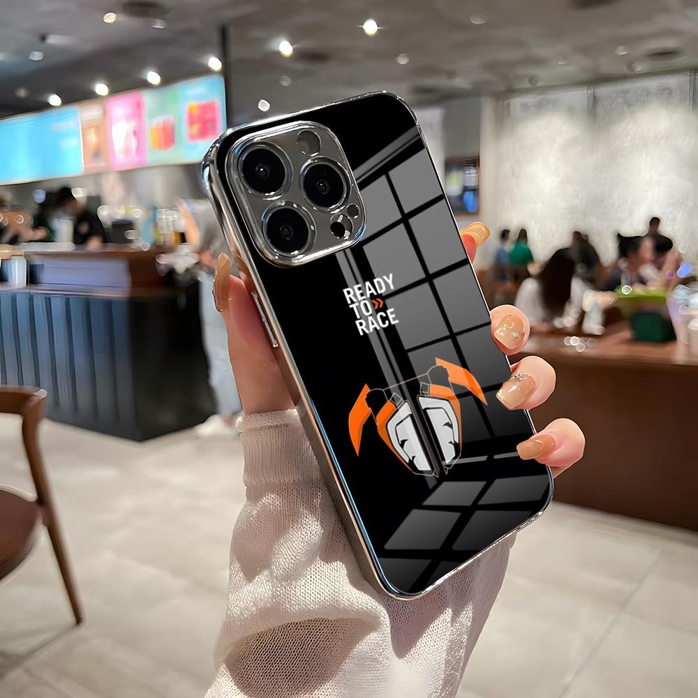 Motorcycle Racing K-KTMES Phone Case For IPhone 17 Pro Max 15 Pro 16 14 Plus 12 13 Mini 11 Pro Shockproof Electroplated Glass Co