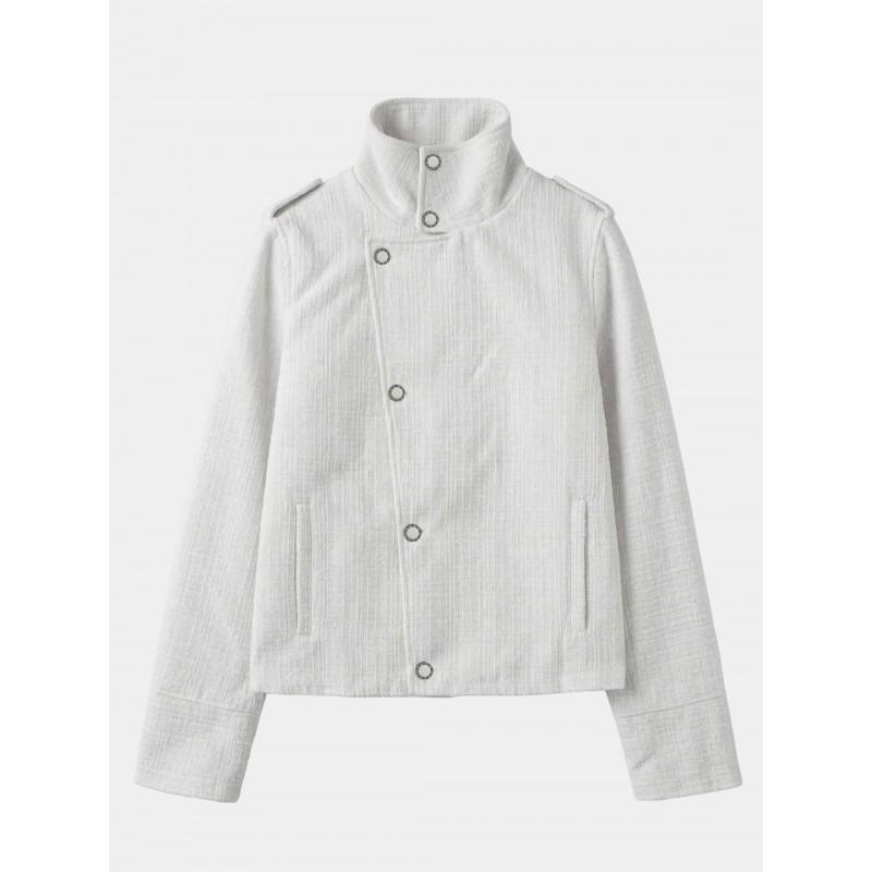 White Stand Collar Cardigan Men Slim