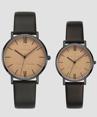 Torso Leather Dial Couple Watch T0014L-BCBK