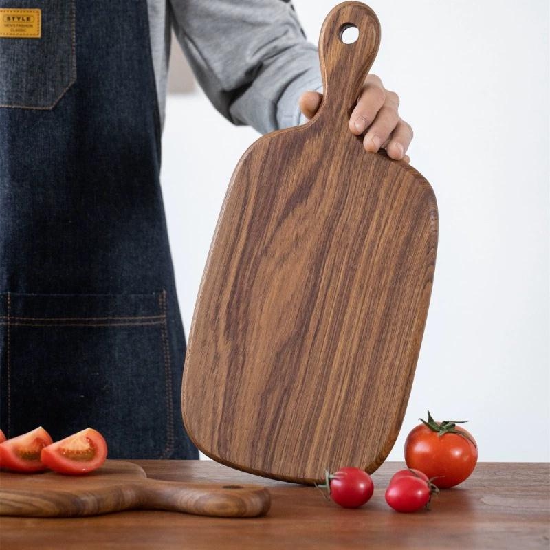 1 Stück Schwarznuss Schneidebretter Küche Holz Speiseplatte Holz Pizza Sushi Brot Ganzholz Tablett Schneidebrett Kein Lack