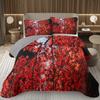 Fall Leaves Bedspread Set Queen/Twin, Autumn Maple Leaf Quilt Set, Soft Lightweight Botanical Coverlet, Rustic Farmhouse Bedding