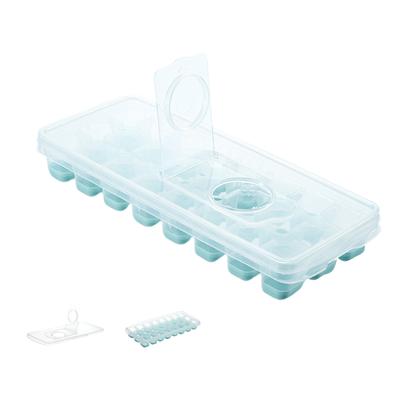 24 Grid Ice Cube Tray with Lid Covered Ice Cube Trays No Spill Ice Cube Cube Box Silicone Ice Cube