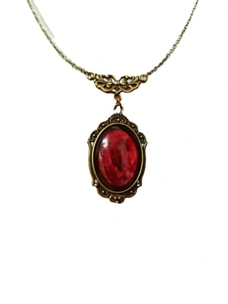 Gothic Vampire  Dropping Blood Pendant Necklace For Women's Vintage Black Magic Holiday Party Holiday Jewelry Accessories